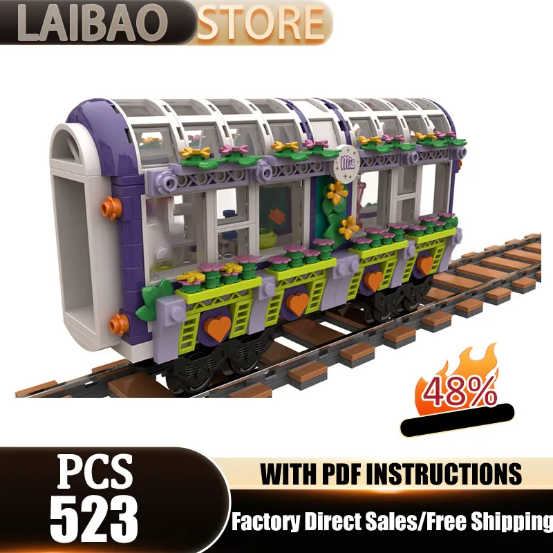 

Railway Train Model Moc Building Bricks Plant track Car Model Technology Modular Blocks Gifts Christmas Toys DIY Sets Assembly