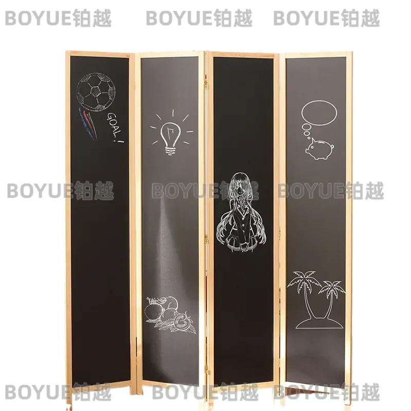 for Blackboard Screen Partition Porch Folding Mobile Living Room Simple Modern Solid Wood Screen Small Apartment Can Be
