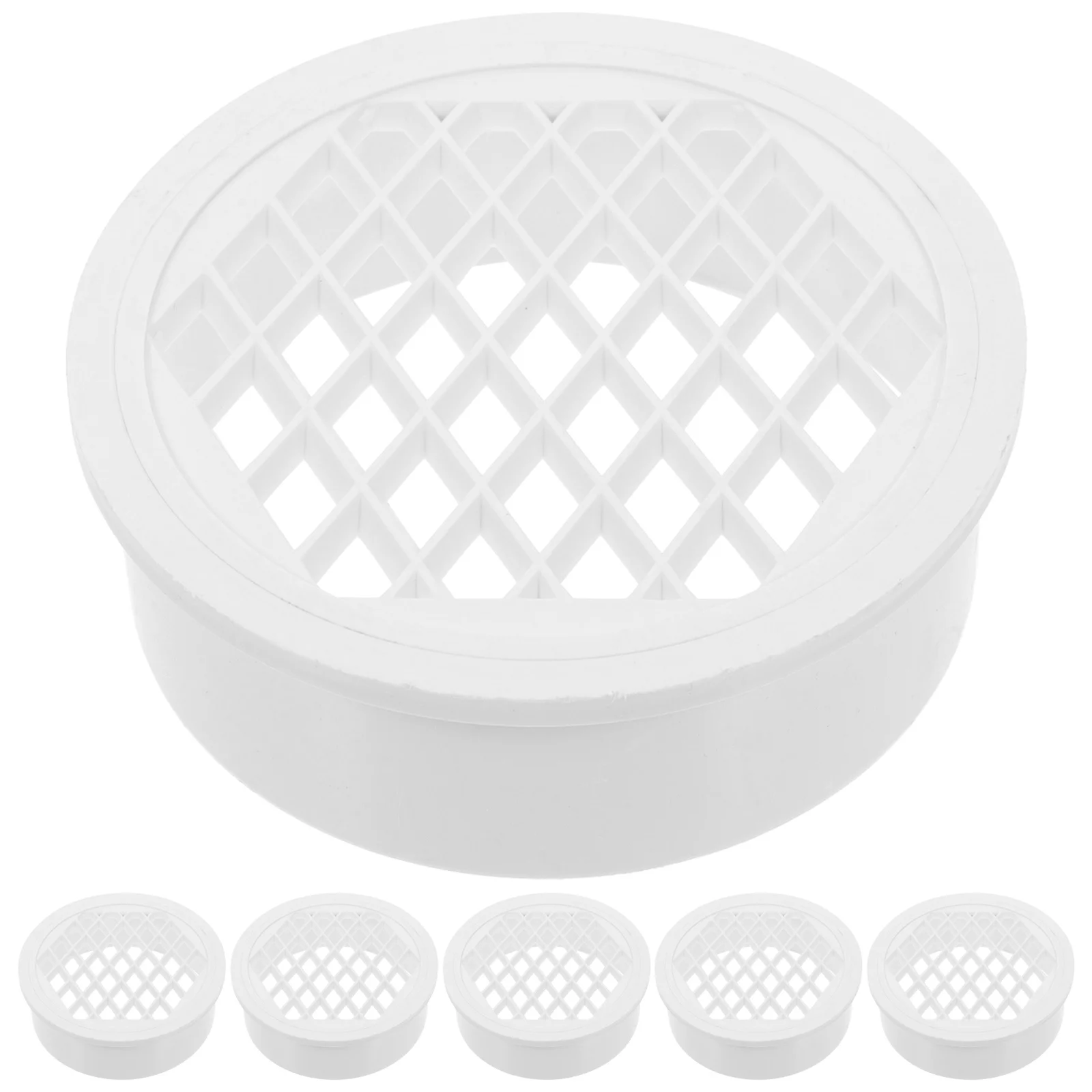 6pcs Floor Cover Plastic Drain Filter For Shower Bathroom Balcony Outdoor Sewer Anti-Blocking Filter Round Pipe Cover Drain
