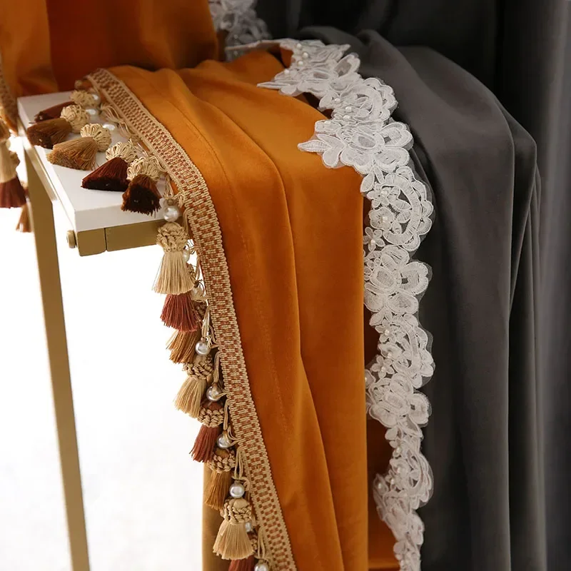 French Baroque Classical Modern Versatile High-grade Customized Light Luxury Curtains For Living Dining Room Bedroom Vintage