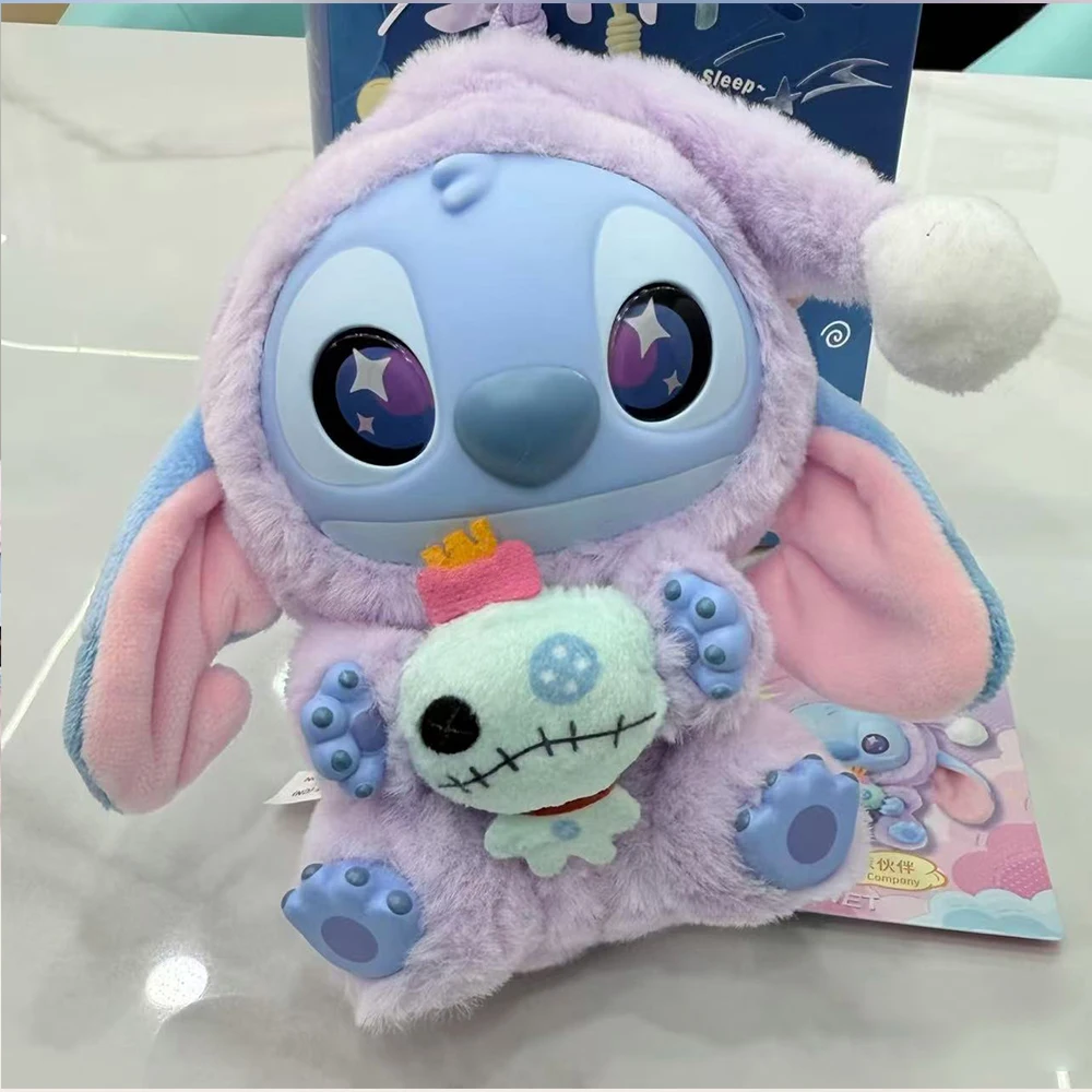 Disney Stitch 'Eat before Sleep' caja misteriosa Kawaii llavero con figura de vinilo lindo muñeco de peluche regalo sorpresa de Navidad