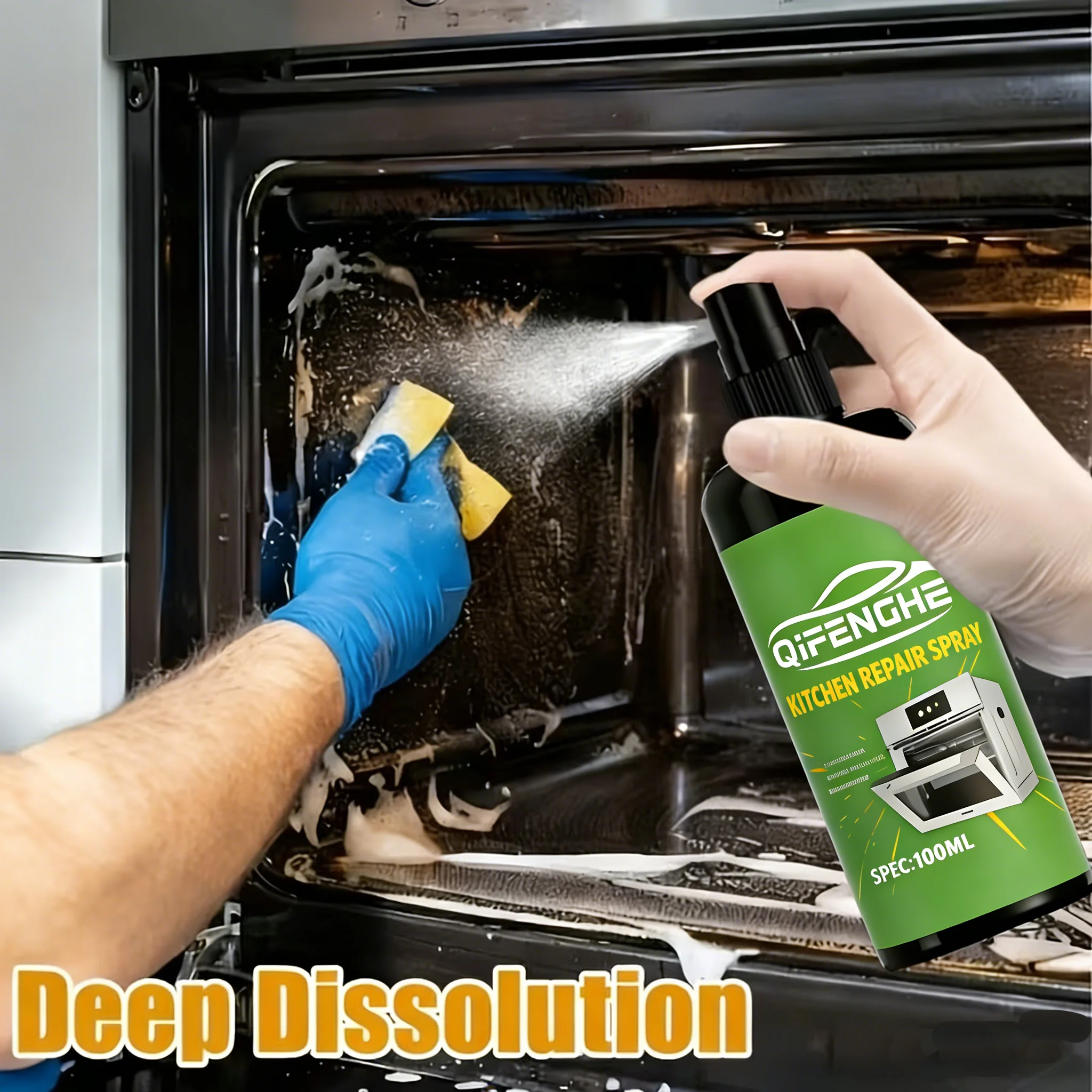 100ml Kitchen Repair Spray, Multi-Purpose Surface Restoration & Renovation Cleaner for Kitchen Appliances