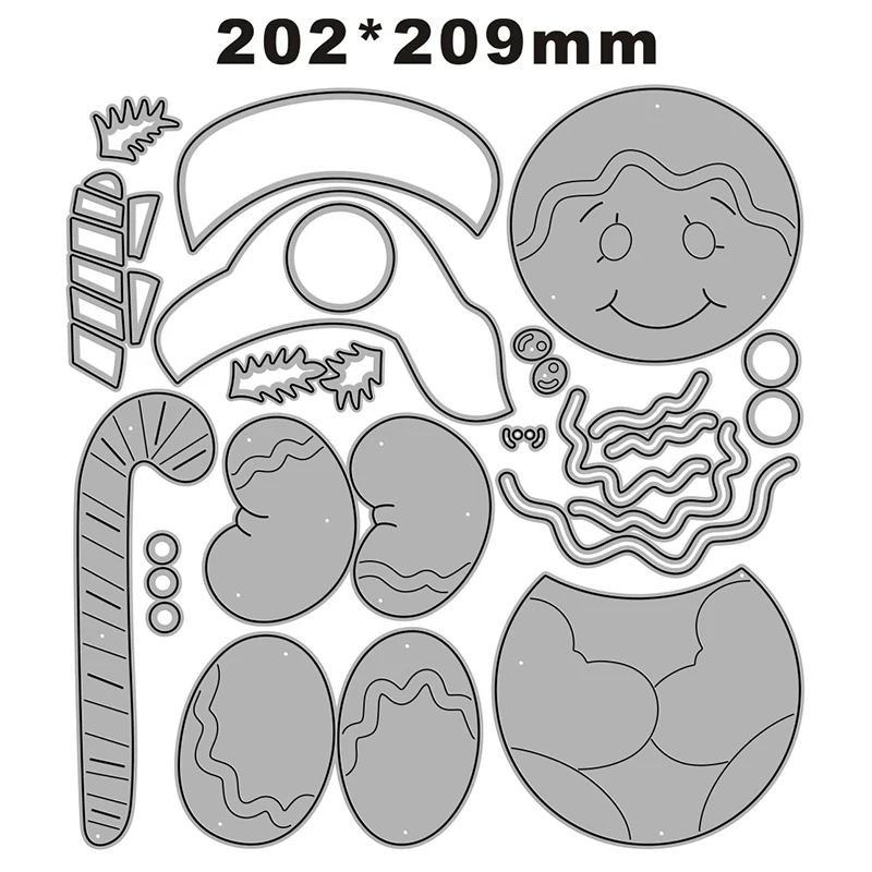 2023 New Christmas Doll Plants Berry Metal Cutting Dies for Scrapbooking Paper Craft and Card Making Embossing Decor No Stamps