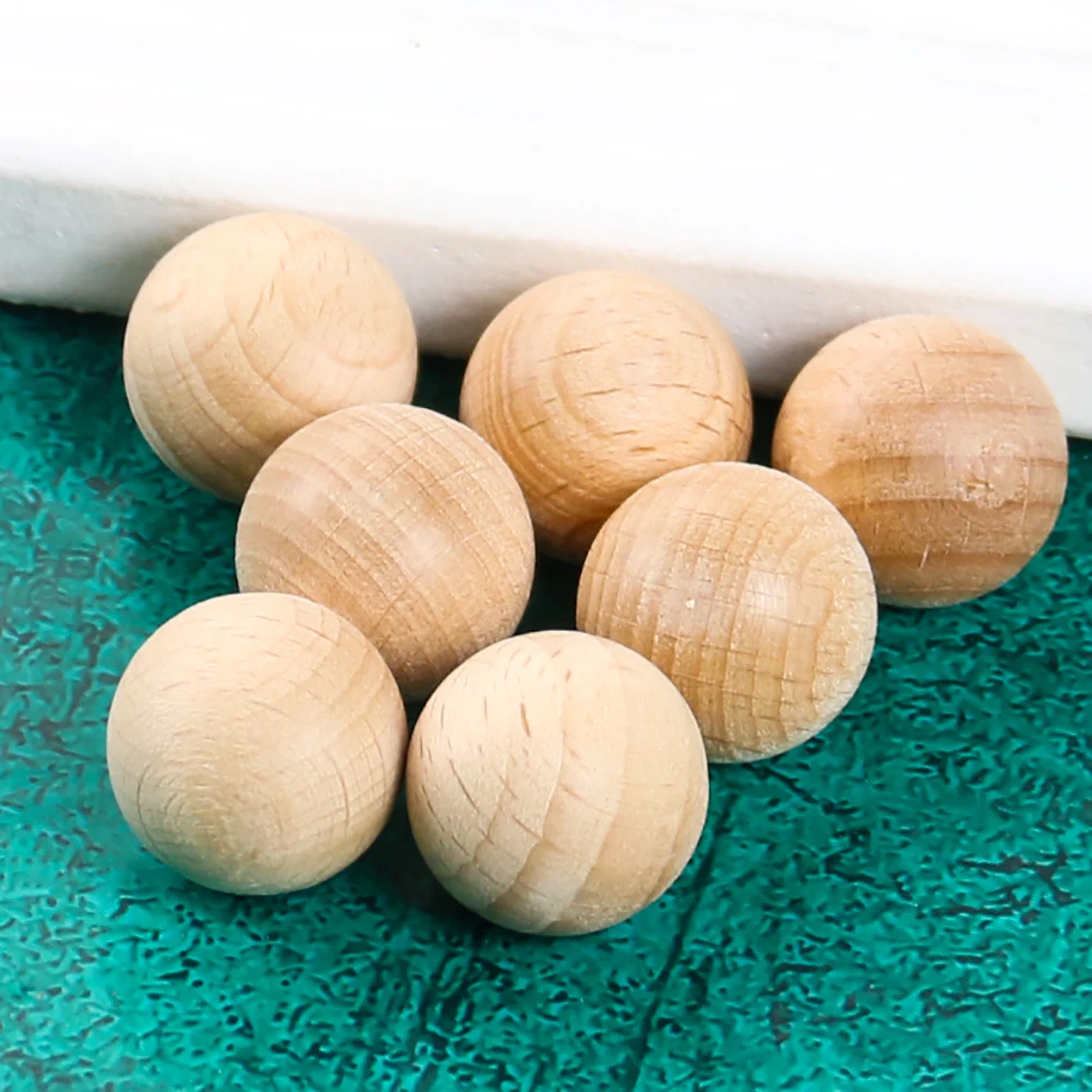 Natural Ball Round Spacer Wood Beads Eco-Friendly Lead-Free DIY Jewelry Making Bracelet Making Crafts No Hole Wood Ball Kid Toys