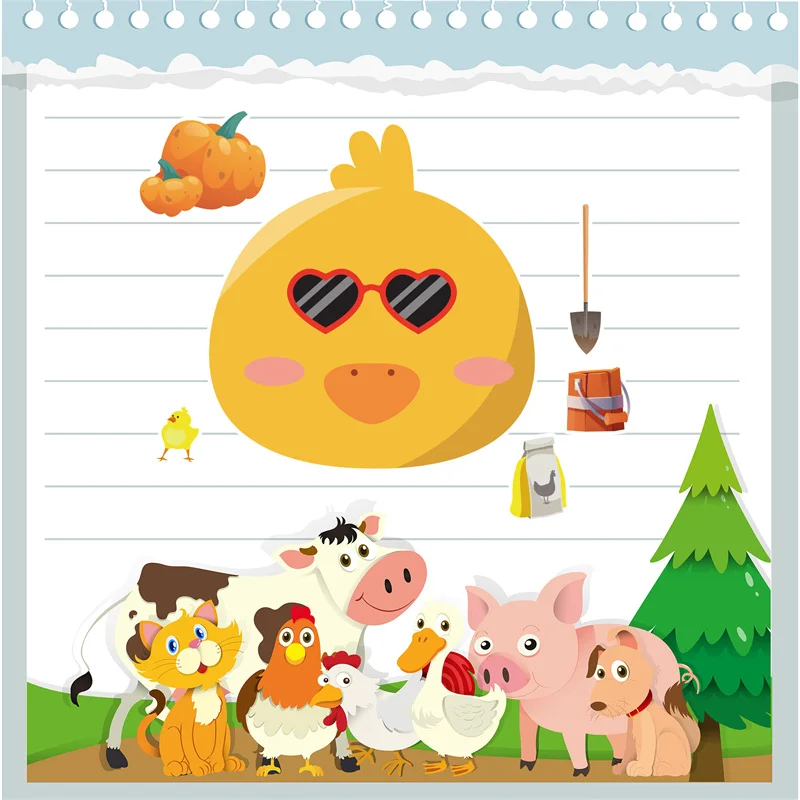 6/24Sheets Farm Animal Make-a-face Kids Stickers DIY Assemble Facial Features Match Stickers Education Toys for Boys Girls Gifts