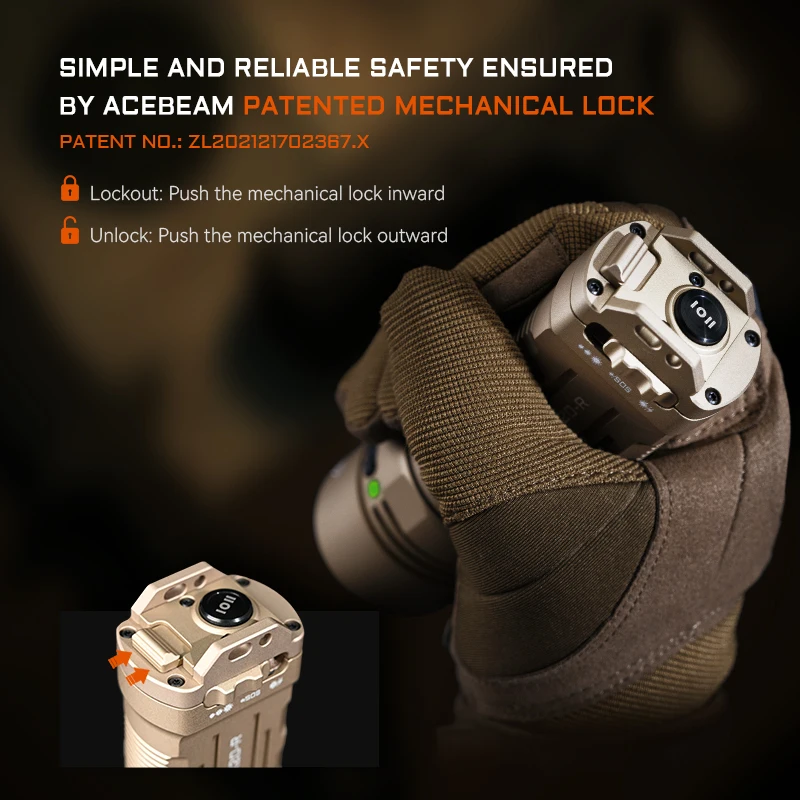 ACEBEAM X20-R مصباح يدوي تكتيكي عالي الإخراج SFT-25R led 8000 لومن 645 متر مع مفتاح تبديل الذيل شعلة شحن USB-C