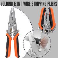 12 In 1 Universal Wire Stripping Pliers Multifunctional Wire Splitting Winding Wire Cutting  For Electricians