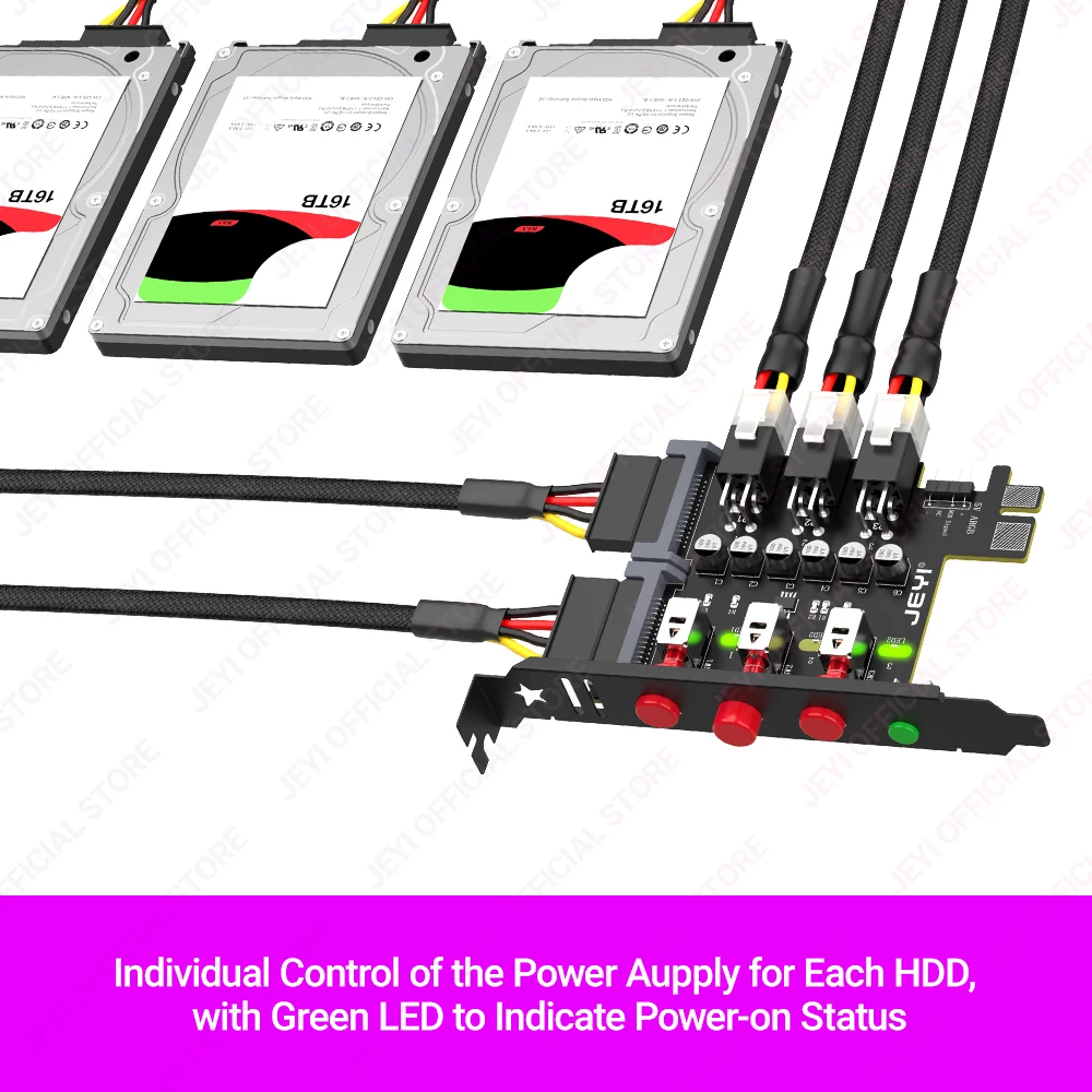 Jeyi 3 Festplatten-Netzschalter modul für 2.5/3,5 Zoll sata hdd/ssd mit Argb-Steuerung, HDD-Managements ystem mit 12cm Halterung