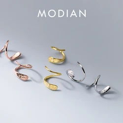 Modian Unique Design Irregular Classic Real 925 Sterling Silver Fashion Gold Color Stud Earrings For Women Silver Fine Jewelry