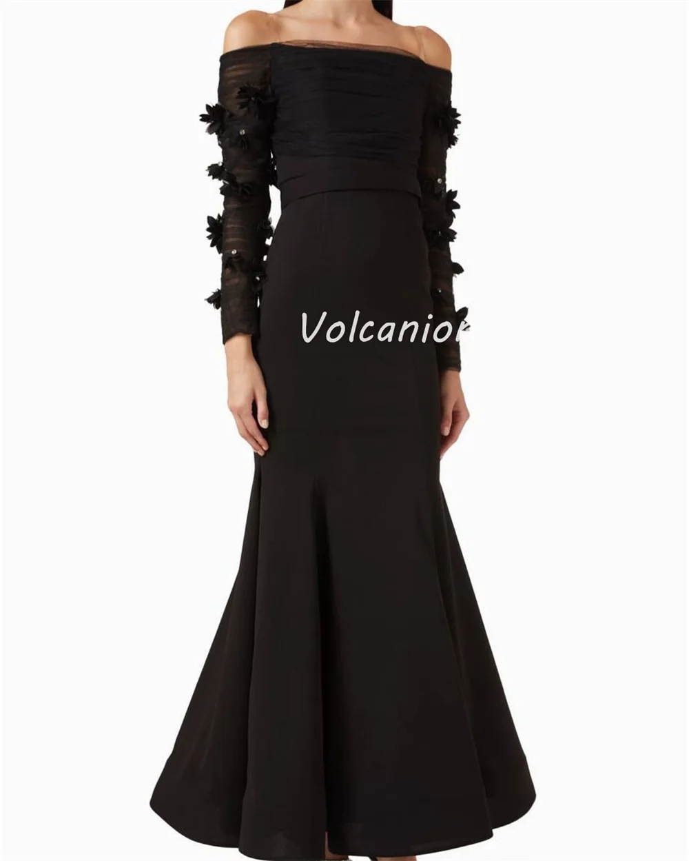 ที่กําหนดเองคุณภาพสูง Jersey ดอกไม้ Sash Rhinestone จีบ Mermaid Portrait ข้อเท้าความยาวชุด Bespoke โอกาสชุด