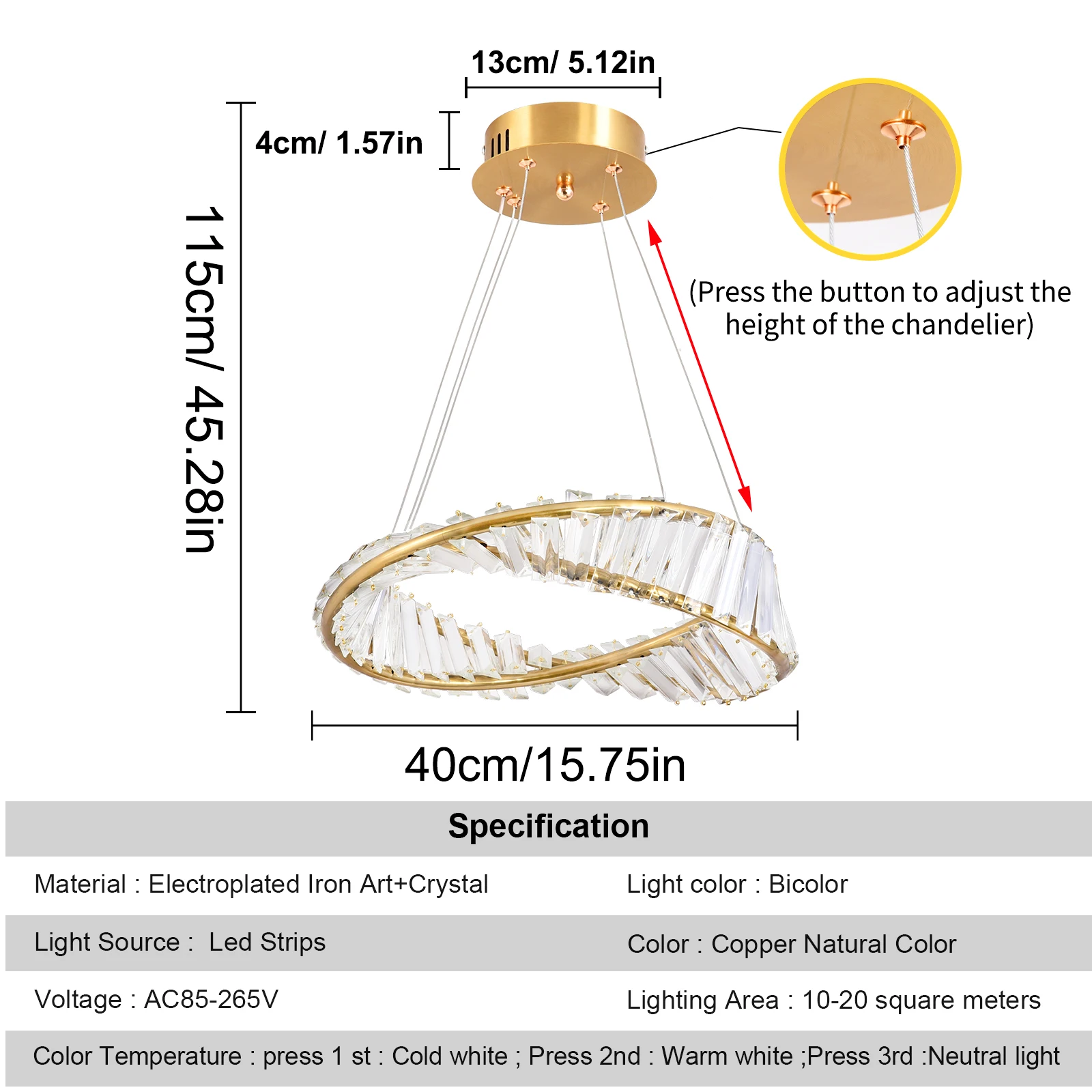 Moderne hanglamp kristallen led-plafondlamp gouden kroonluchter Möbius stripglans luxe woonkamer eetkamer home decor armatuur