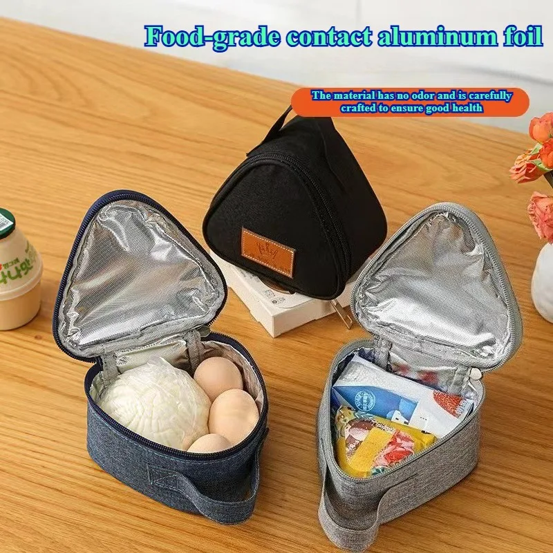 Novelty Triangular lunch bag Portable Food Carrier with Aluminum Lining, Reusable Snack Sack for Camping Hiking Daily Commute