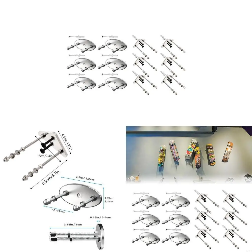 

Q22F 6pcs Металлическая скейтборда плавающая палуба стойка для стойки с винтовыми отверстиями подвесные кронштейны Скейтборд для