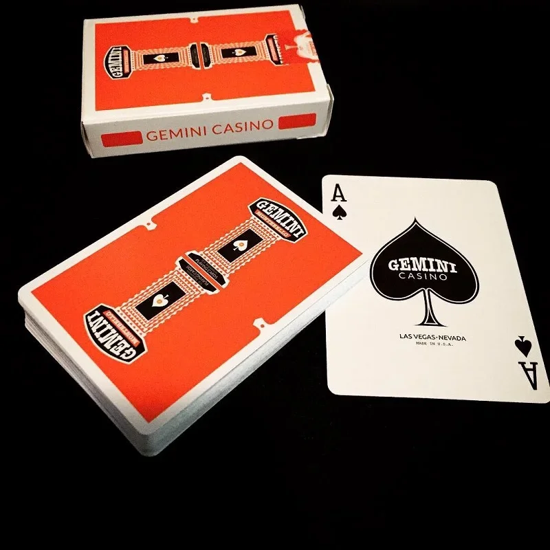 Gemini Casino Orange Playing Cards Deck Collectible Poker Entertainment