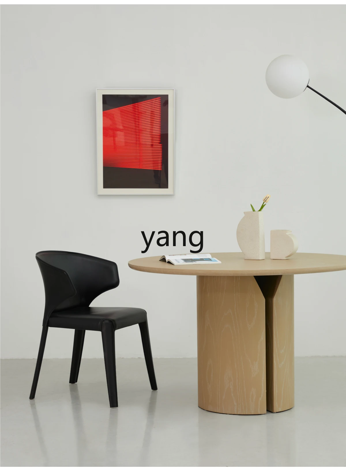 LMM retro round table medium antique modern simple table round small apartment household high-end dining table