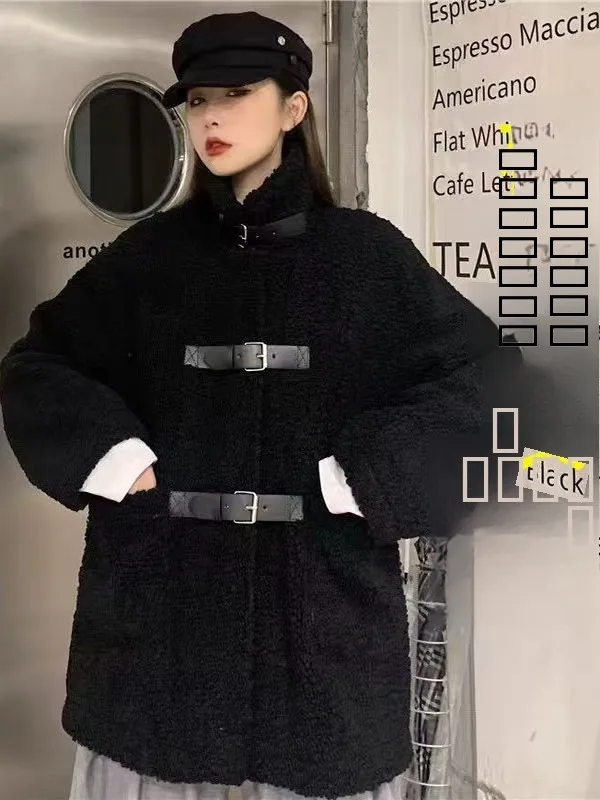 

Корейская утепленная женская куртка свободного кроя из флиса с защитой от пыли, хлопковое пальто из овечьего вельвета, зимнее пальто для студентов