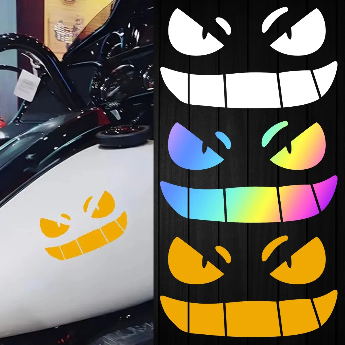 

JDM Demon Eyes Reflective Vinyl Racing Stickers Helmet Scooter Motorcycle Car Body Window Bumper Rear Trunk Accessories Decals