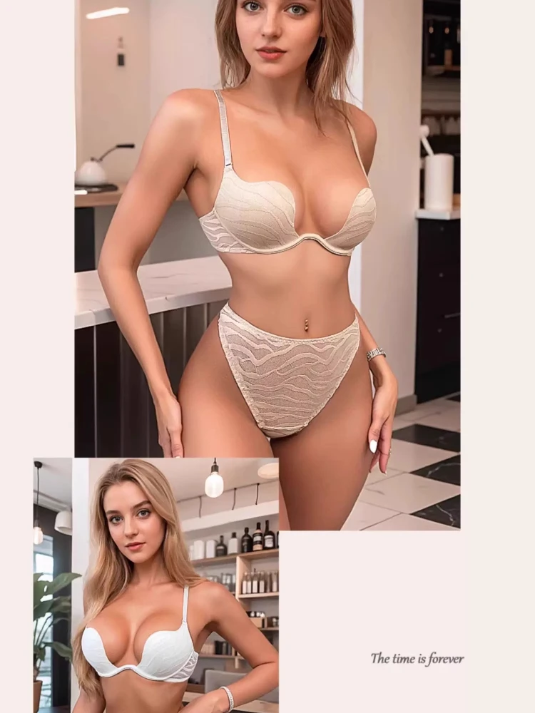 حمالة صدر نسائية فرنسية على شكل حرف U، صدر كبير بدون خياطة، حمالة صدر تنعيم، أكواب رفيعة للغاية قابلة للتنفس لجميع المواسم، ملابس داخلية MOYISU