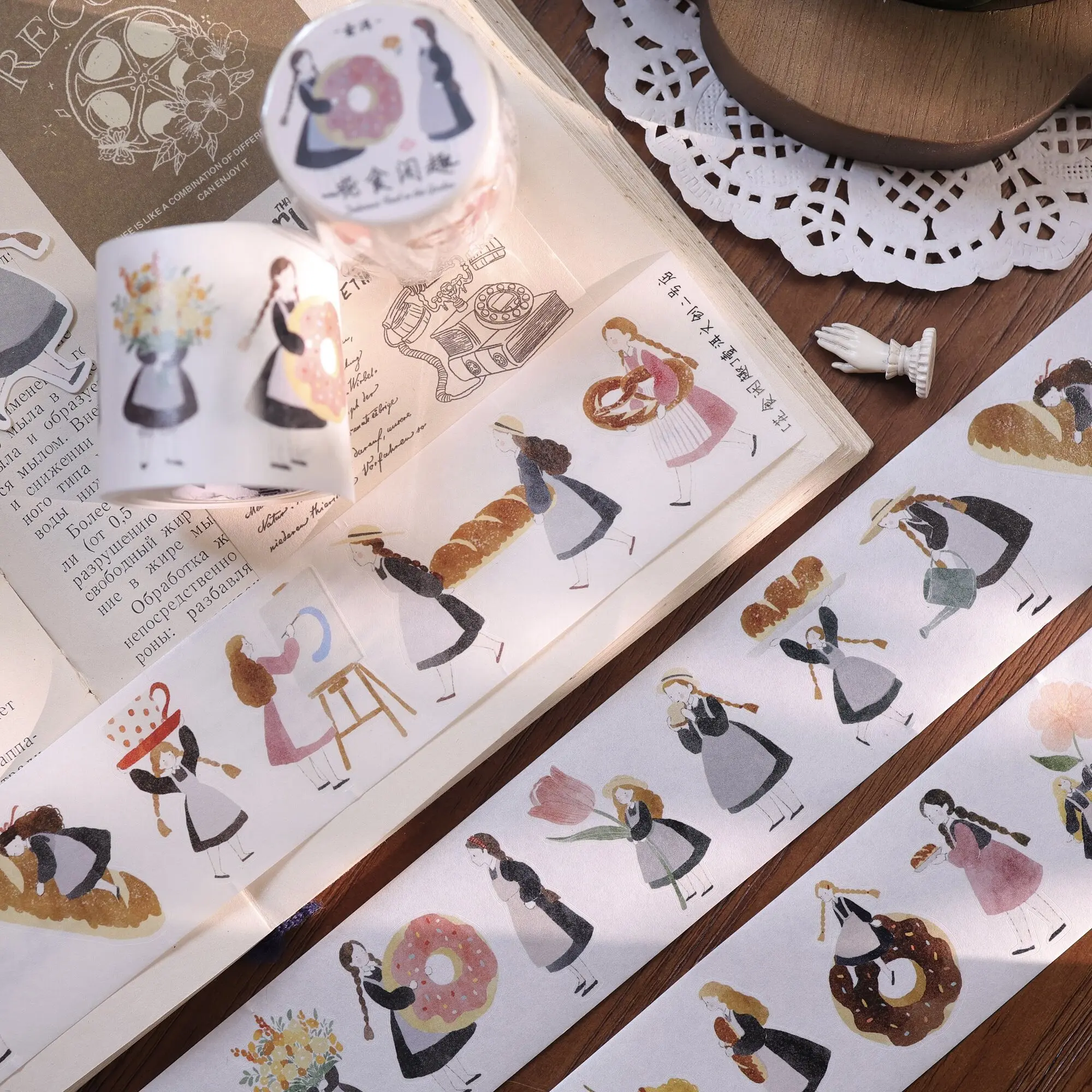 Yier No.2 Store Flower Food Leisure Salt Style Washi Tape PET Die Cut Sticker Journal Material Scrapbooking Hand Account