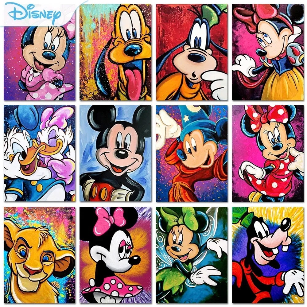 Mickey Minnie Diamond Painting Cross Stitch Kit Donald Duck Goofy Mosaic Embroidery Children's Hobbies Bedroom Decoration Gift