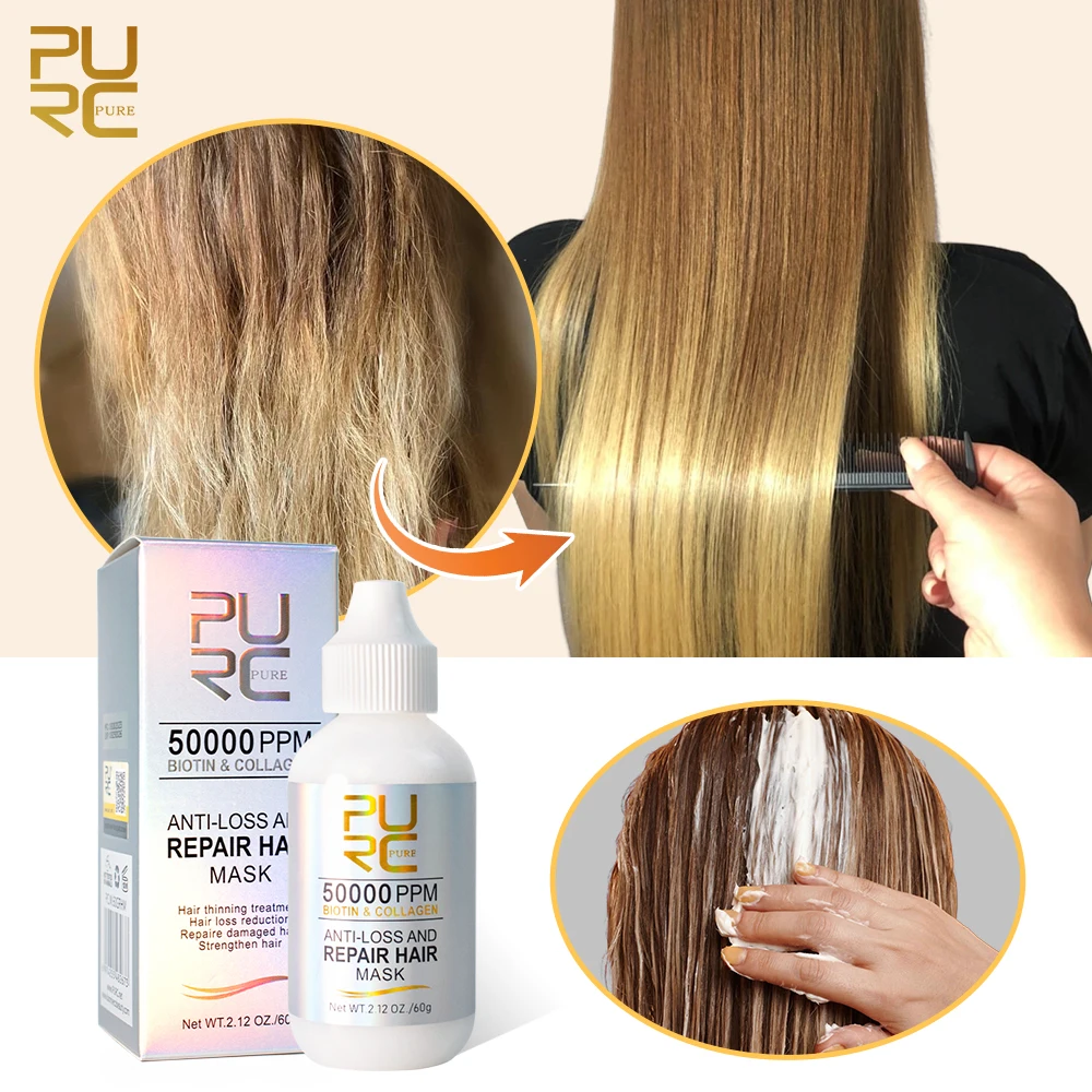 

PURC Hair Mask Brazilian Keratin Hair Treatment Repair Dry Damaged Frizzy Smoothing Straightening Cream Hair Care Products