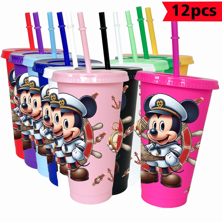 

12 pcs/pack Disney, Mickey, Captain 26oz colorful plastic tumbler birthday party drinking utensils juice coffee cups