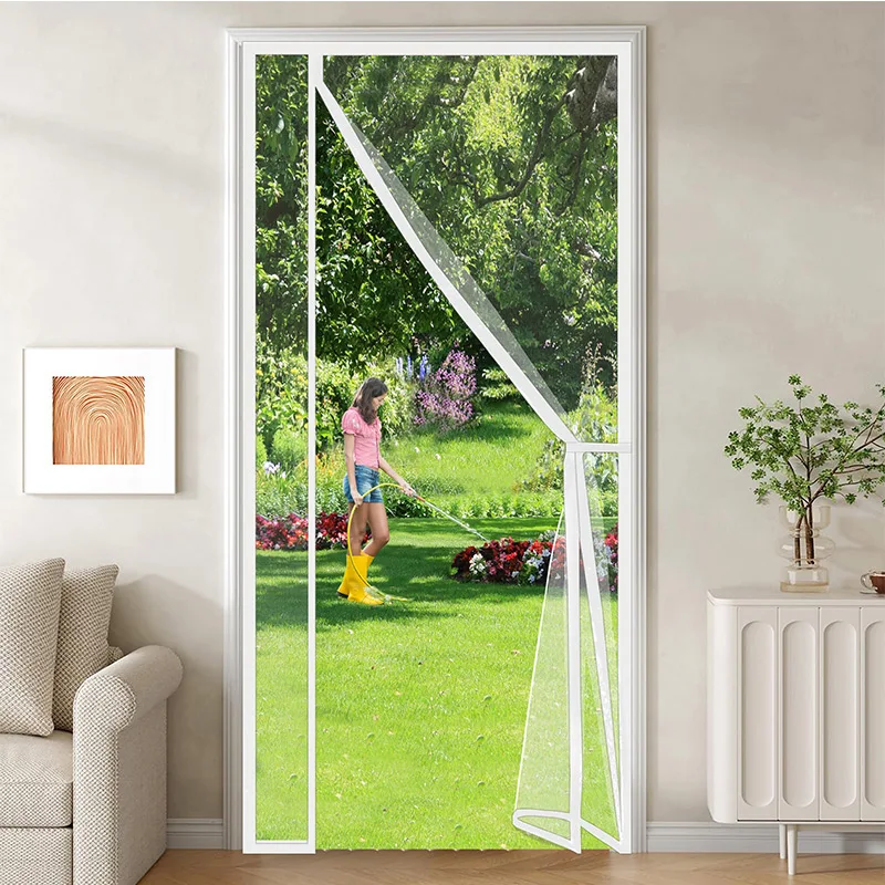 

Magnetic Door Screen Window White Mosquito Net Side Opening Customized Size Mosquito and Insect Proof Invisible and Transparent