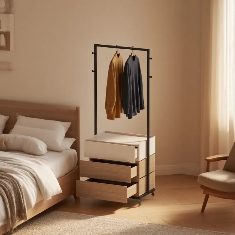 

Modern Versatile Coat Rack with 3 Drawers for Entryway, Hallway, Bedroom, Office
