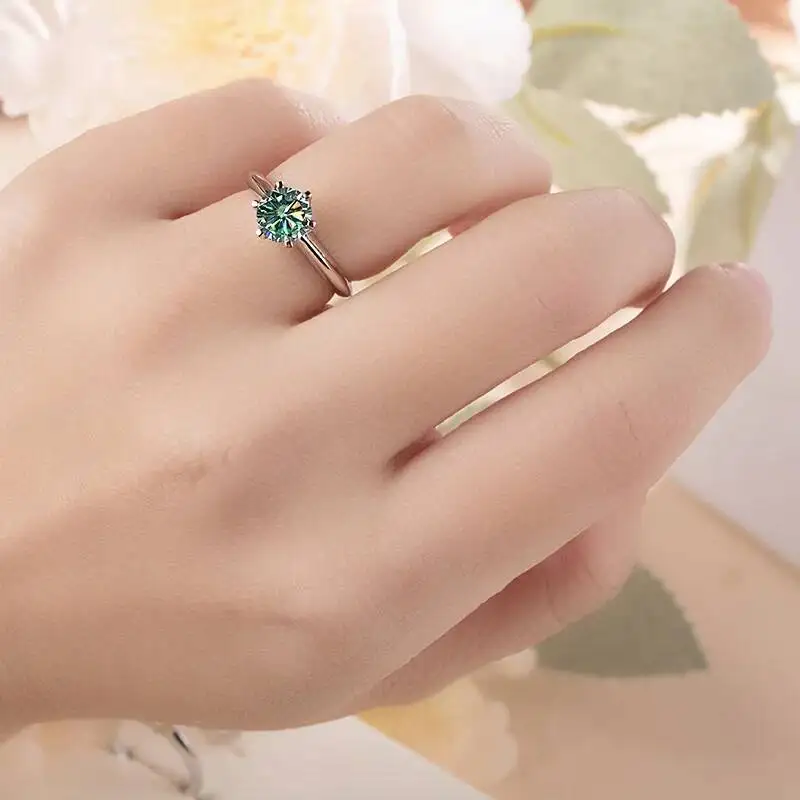 GRA Certified Moissanite VVS1 Lab Diamond Solitaire Ring For Women Engagement Promise Wedding Band Jewelry