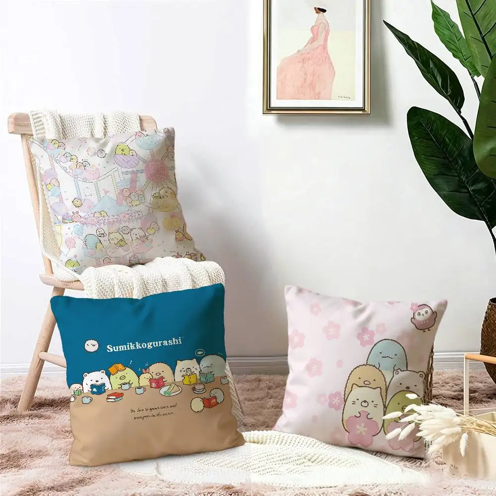 Cartoon Pink Sumikko Gurashi Personalized picture text home decorative pillows Household Gifts 45x45cm