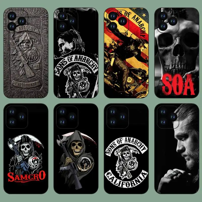 American TV Sons of Anarchy Phone Case For iPhone 11 12 13 14 Mini Pro XS Max X S Plus XR Shell