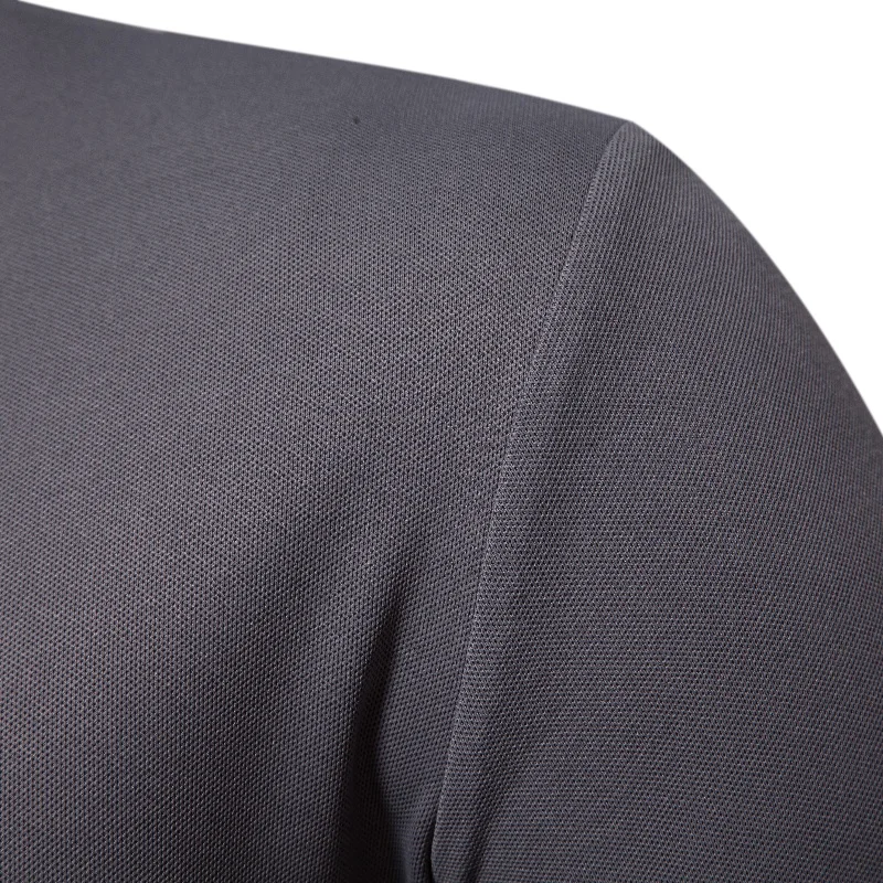 2024 foreign trade new men\'s plus size polo double-sided bead solid color long sleeved spring and autumn men\'s polo