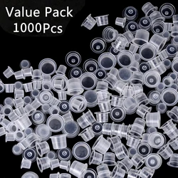 1000 PCS Plastic Disposable Tattoo Ink Cups Pigment Clear Holder Container Cap Tattoo Accessory Permanent Makeup