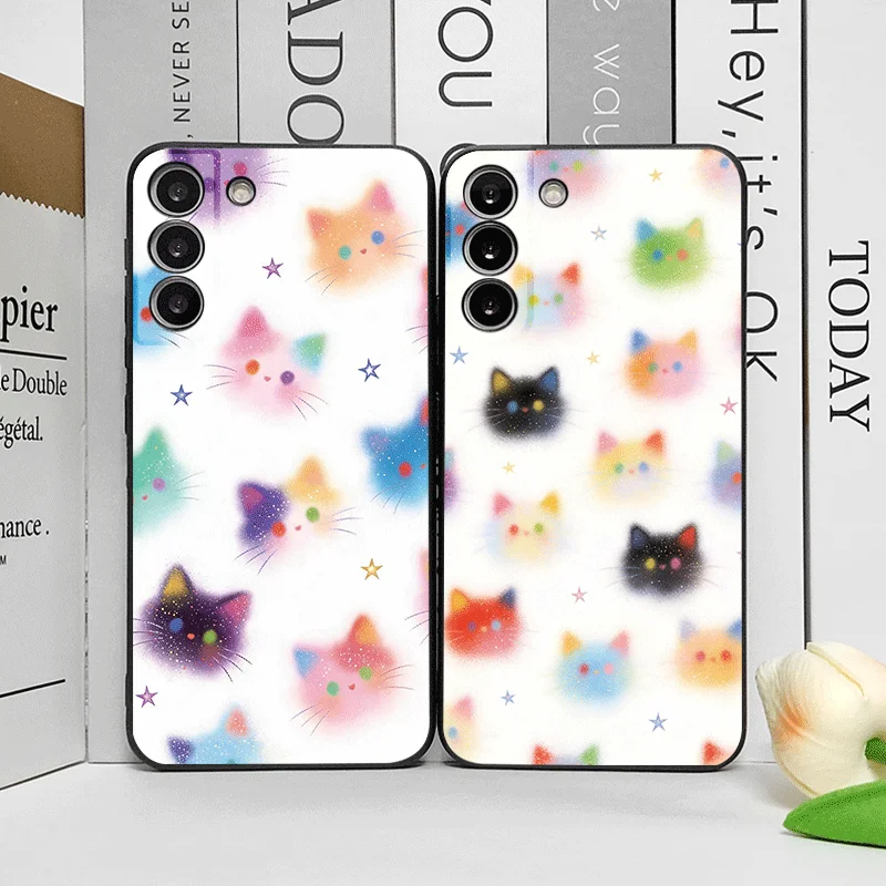 Funny Graffiti Colorful Cat Head Printed Phone Case for Huawei Nova 13 12 11 Pro 10 SE Mate 70 60 40 Pro Plus P60 P40 Soft Cover