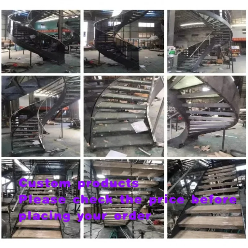 custom.Modern Indoor and Outdoor Staircases  Simple Assembly -shaped Metal  Unique Design  Can Be Installed