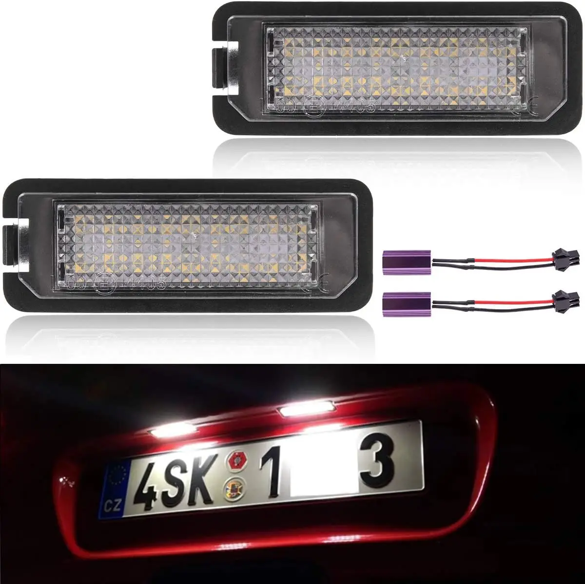 

LED Number License Plate Light For VW Golf New Beetle Polo Passat Scirocco Lupo For Skoda Superb For Seat