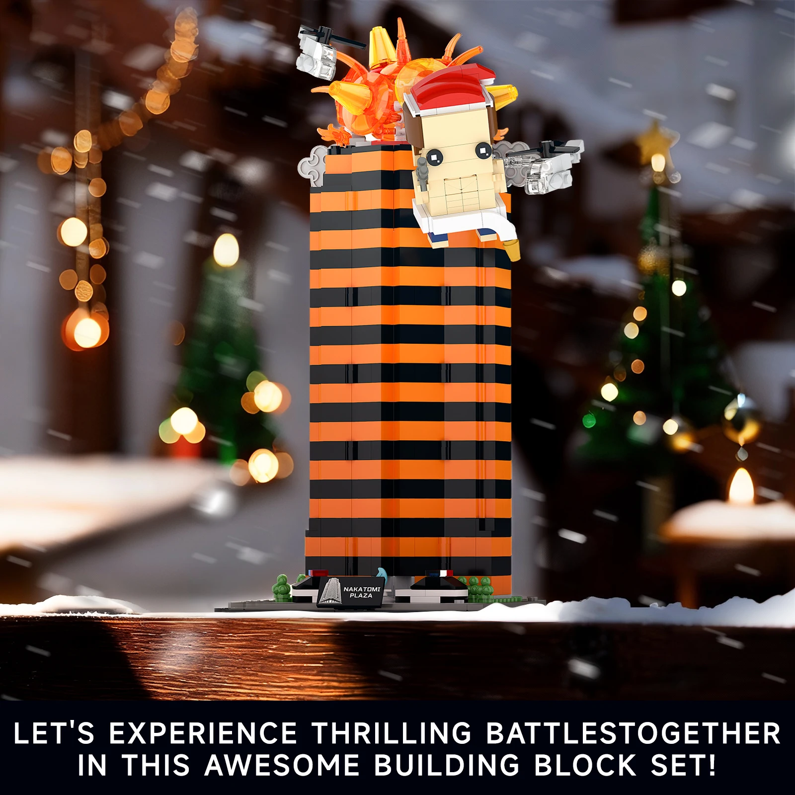 Kerstdetective bouwstenen: film gestanst scènereplica met beeldjes, collectie/kerstdecoratie/familieplezier