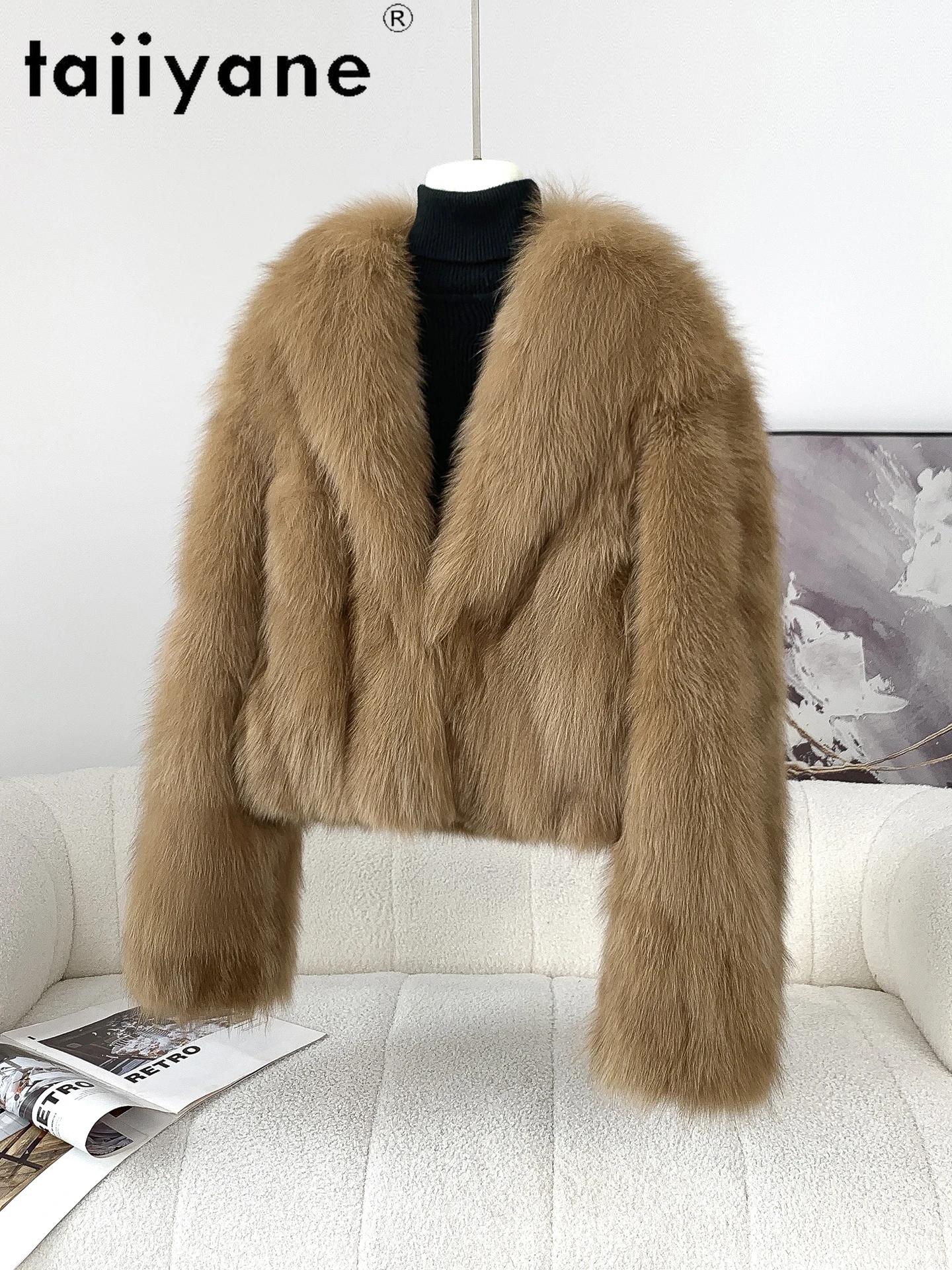 TAJIYANE 100% Pelliccia di Volpe Naturale Cappotto Corto Donna Cappotti di Pelliccia Reale di Lusso Premium Caldo Giubbotti Invernali 2025 Vestiti Donna шуба жleticud