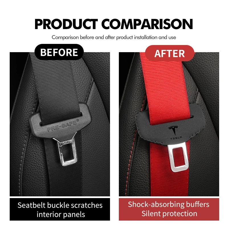 Car Seat Belt Base Buckle Protector Cover Accessories For Tesla Model 3 S Y X