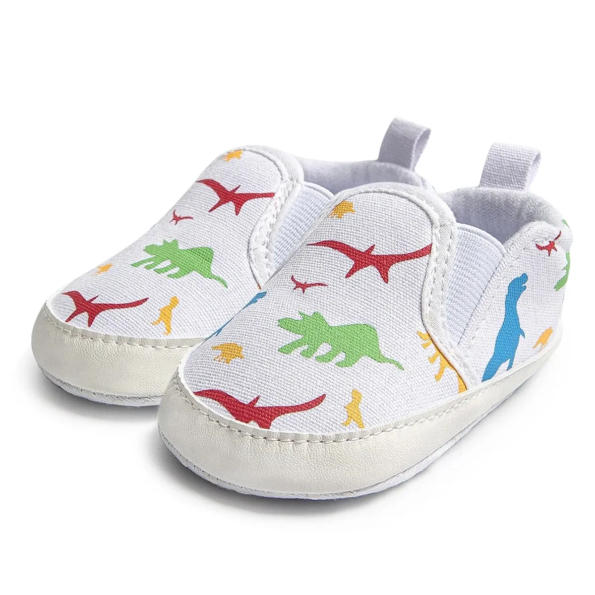 Meckior Spring Autumn Infant Casual Canvas Shoes Unicorn Dinosaurs Baby Boys Girls Shoes Anti-slip Soft Cotton Sole Crib Shoes