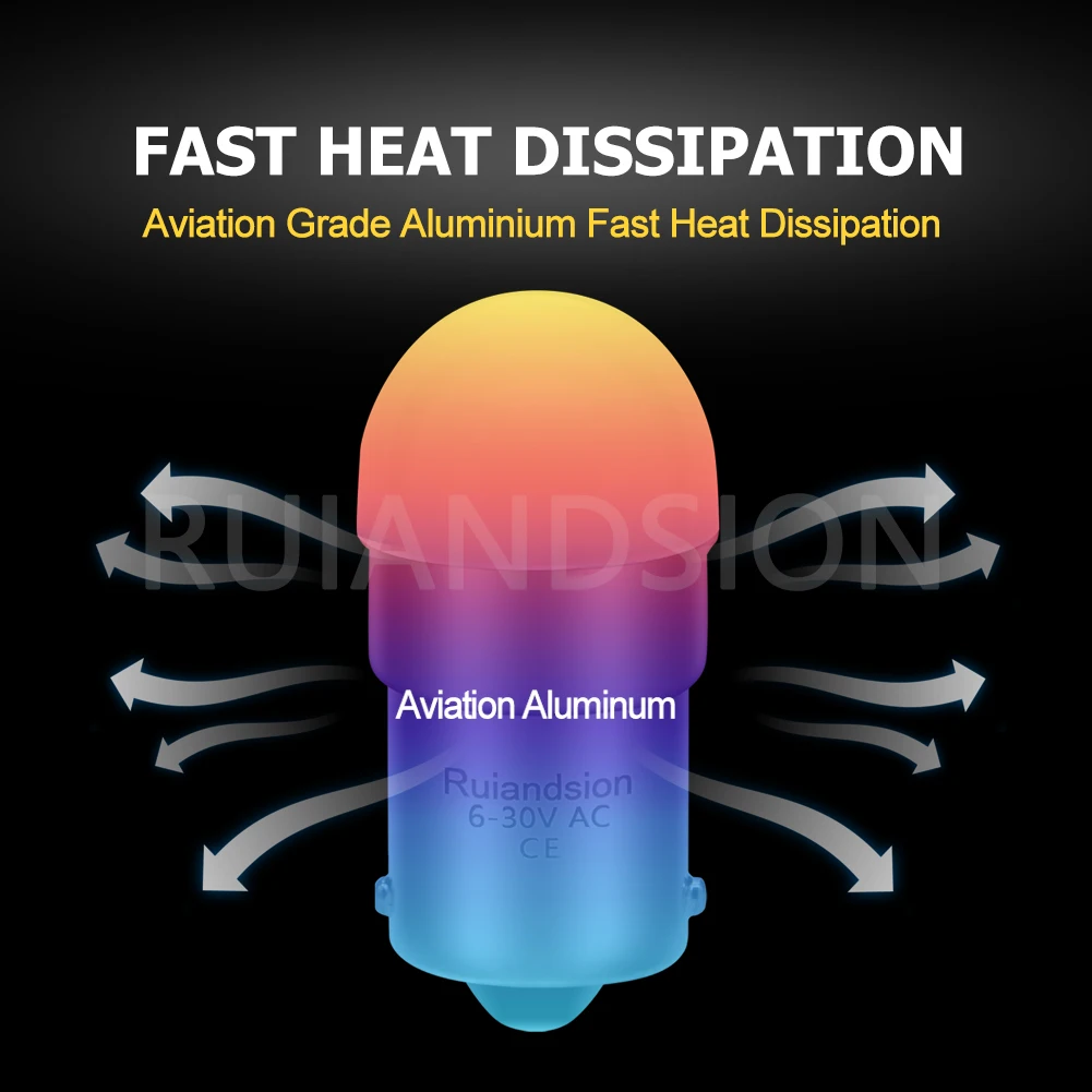 Ruiandsion 2PCS Universal BA15S 1156 P21W BA15D 3030SMD Motorcycle LED Bulb Indicator Rear Fog Brake Stop Light Lamp 4300K 6000K