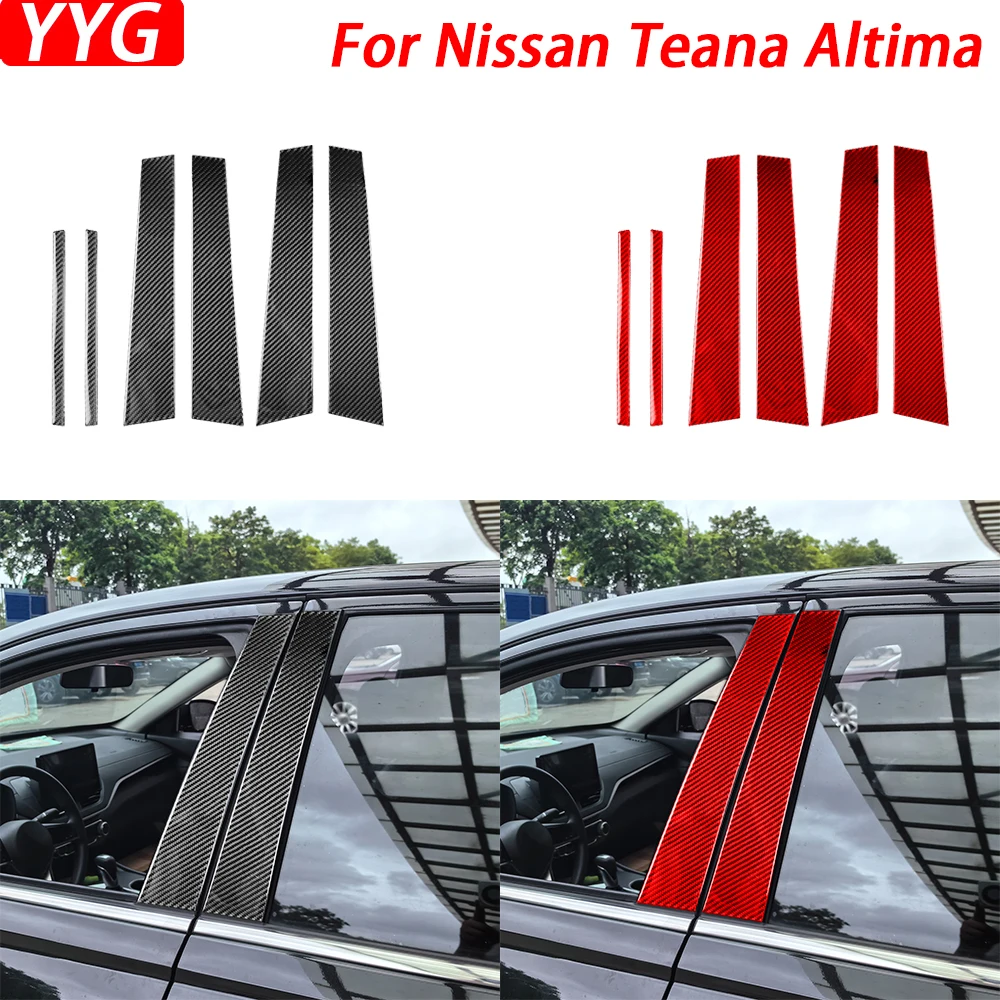 

For Nissan Teana Altima 2019-2024 Carbon Fiber Door Exterior A-pillar Panel Decorative Cover Car Decoration Accessories Sticker