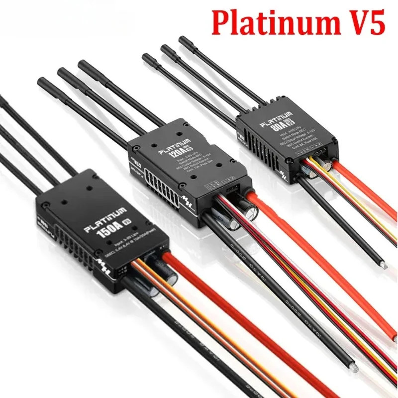 AvaCore1pcs Platinum V5 80A 120A 150A 3-8S Brushless ESC Electric Speed Control Able BEC Output For RC Helicopter Fixed-Wing