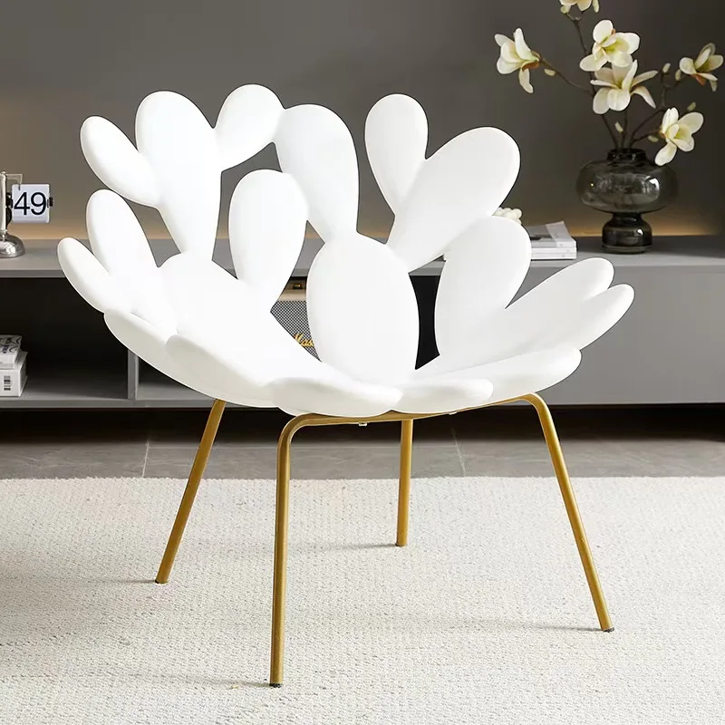 Modern Luxury Plastic Unique Design Furniture Armchair Green Cactus Chair Single Personality Creative Leaf Petal Dresser Chair