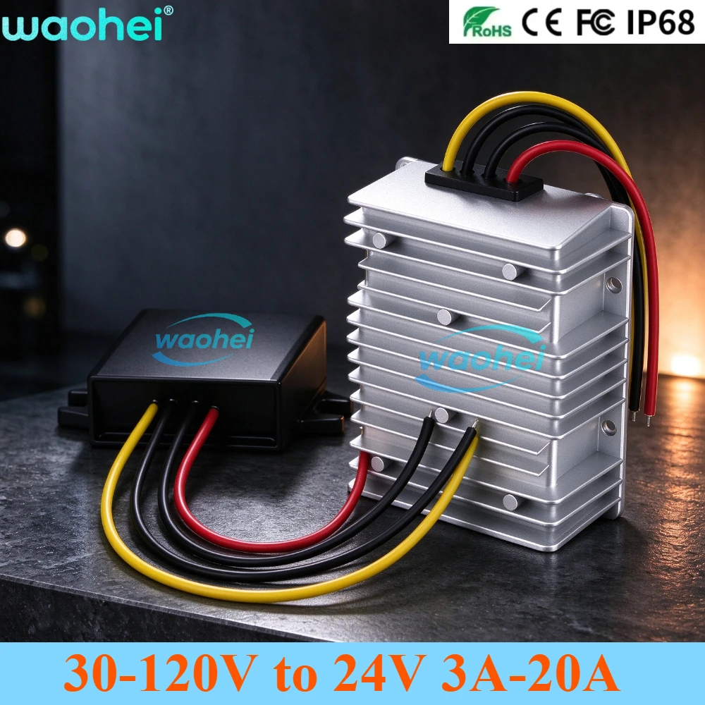 36V 48V 60V 72V 84V 90V 100V To 24V 3A 5A 8A 10A 15A 20A Buck DC-DC Converter Step Down Voltage Regulator Transformer for Car