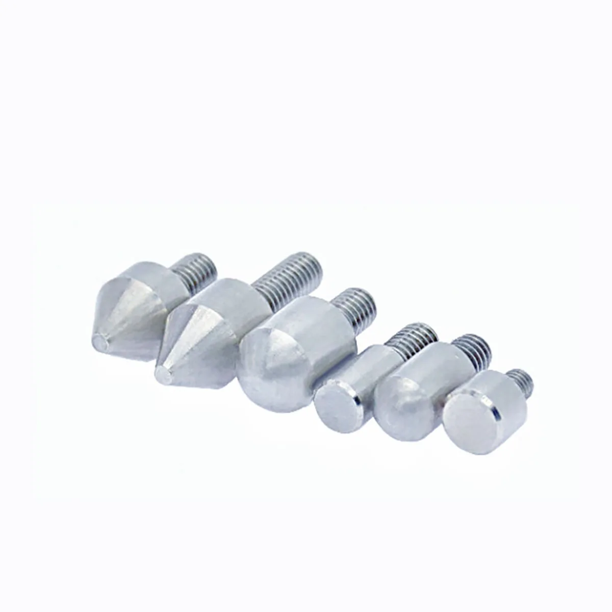 

304 Stainless Steel Circular / Pointed / Flat Head External Thread Positioning Pin M3M4M5