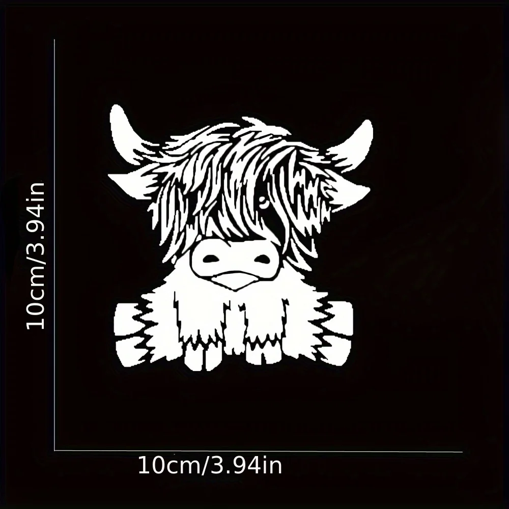 

1pc Highland Cow Durable PVC Vinyl Sticker, Decal for Cars Trucks Vans Laptops Bumpers