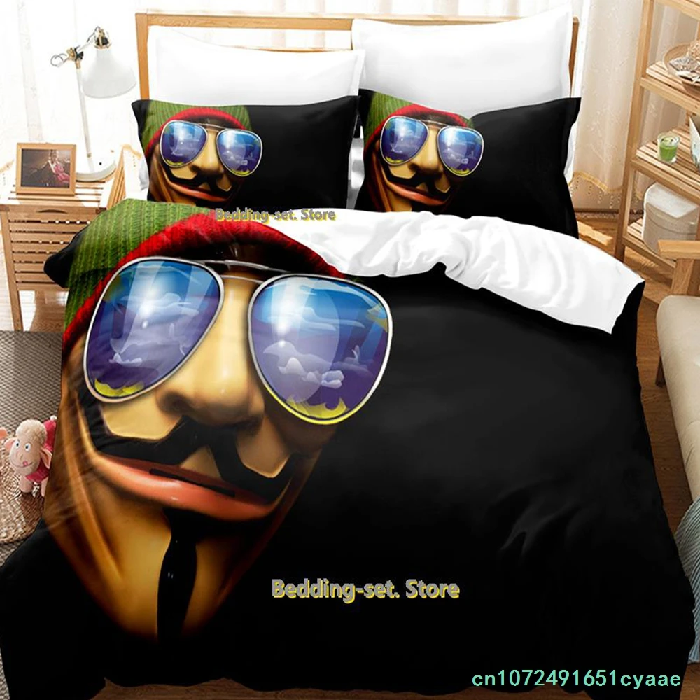 New Personality Technology Anonymous Bedding Set Single Twin Full Queen King Size Bed Set Adult Kid Bedroom Duvetcover Sets