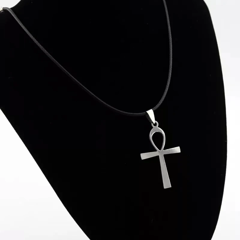 Stainless Steel Necklace for Women Men Vintage Fashion Ankh Pendant Charms Chokers African Jewelry Punk Goth Gothic