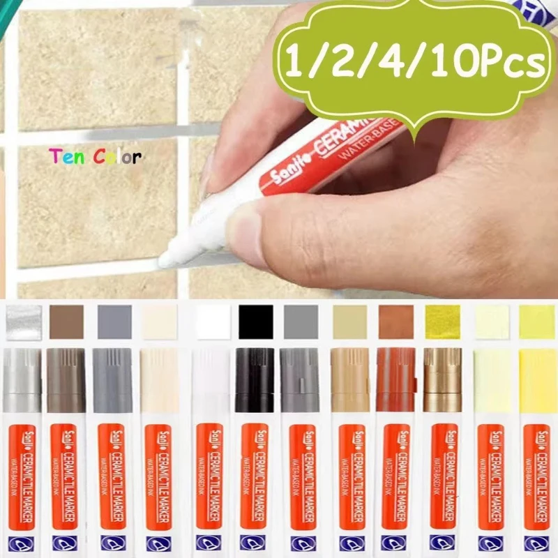 1-10Pcs 10 Colors Waterproof Tile Floor Marker Pen Wall Grout Pen For Kitchen Bathroom Ceramic Seam Paint Gap Repair Tools